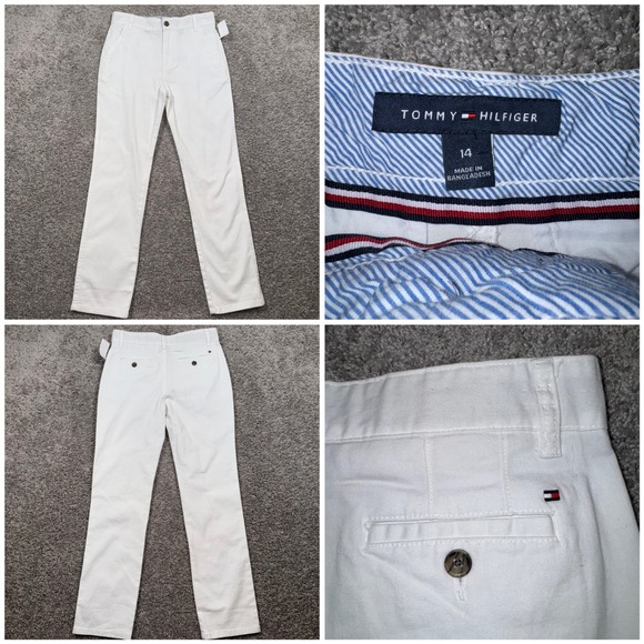 Tommy Hilfiger Other - Tommy Hilfiger Chino Pants Boys Straight Leg Stretch White 14 NEW